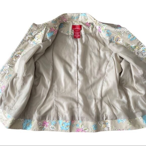 Oscar de la Renta Floral Button Down Jacket Size 12 - Picture 6 of 13
